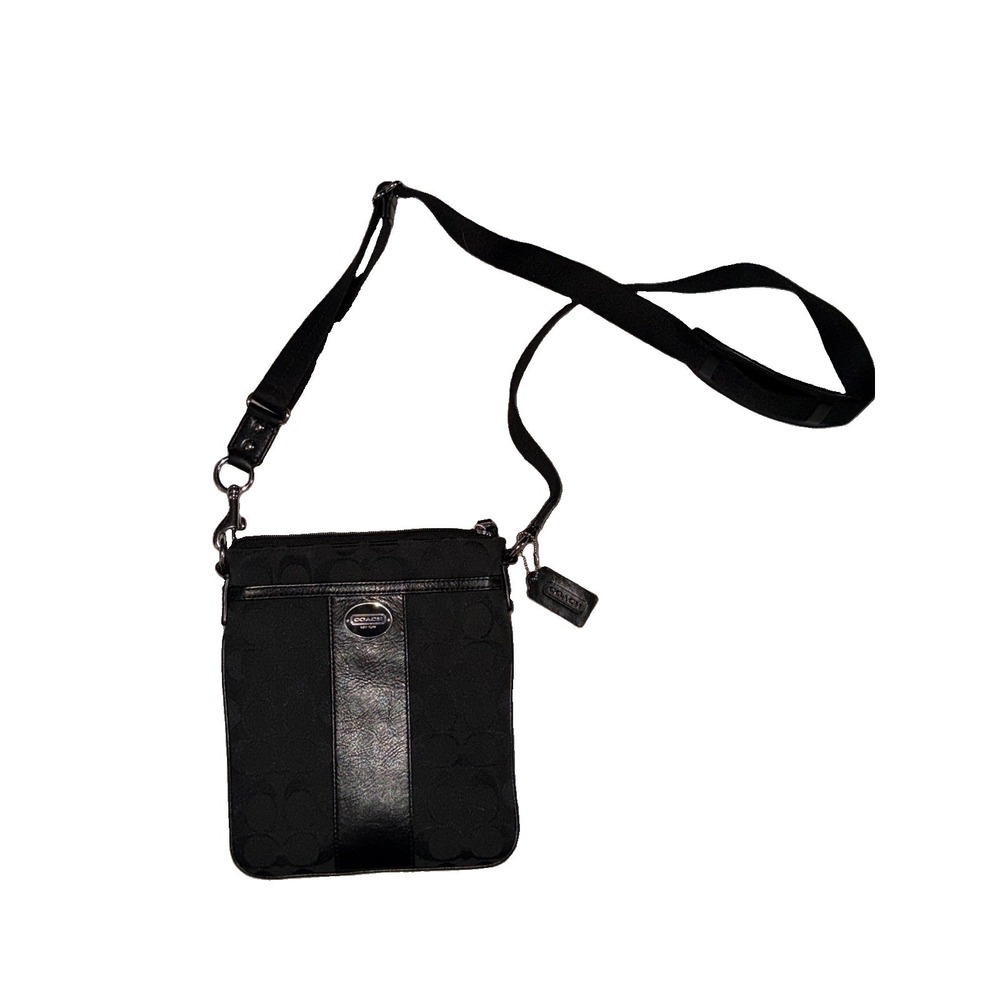 Coach Black Crossbody With Hangtag Jacquard CC Leather